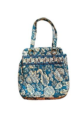 Vera Bradley Quilted Floral Tote in blue & white